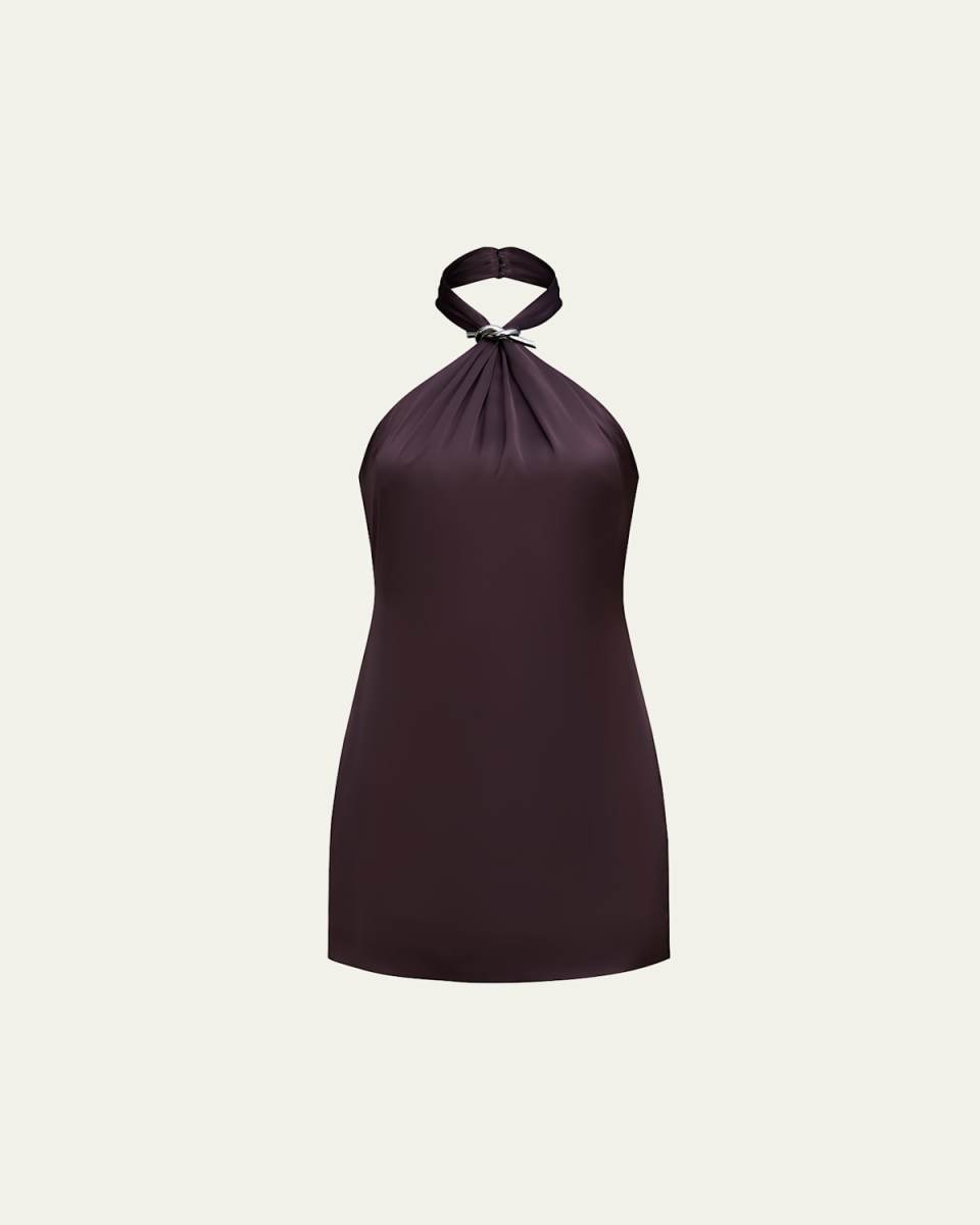 Layla Charmeuse Bodycon Halter Mini Dress